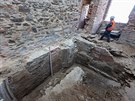 Archeologové odkryli na hrad Helftýn bhem velké rekonstrukce tamního paláce...
