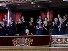 Královská rodina v Royal Albert Hall na slavnosti pipomínající obti první...