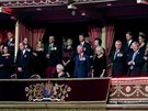Královská rodina v Royal Albert Hall na slavnosti pipomínající obti první...