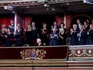 Královská rodina v Royal Albert Hall na slavnosti pipomínající obti první...