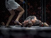 Herec Jakub tfek dal derem Peteru Benkovi K.O. na turnaji Oktagon 15 v MMA.