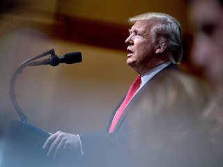 Americká prezident Donald Trump hovoří na Ekonomickém klubu města New York....