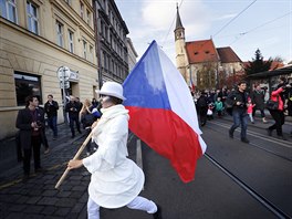 Po vzpomnkov akci na praskm Albertov vyrazil nkolikatiscov prvod na...