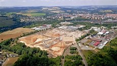 Stavba nové prmyslové haly v areálu bývalých strojíren na védském vrchu.