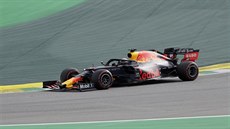 Max Verstappen z Red Bullu bhem kvalifikace na Velkou cenu Brazílie formule 1.