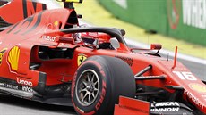Charles Leclerc z Ferrari bhem kvalifikace na Velkou cenu Brazílie formule 1.