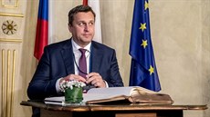Předseda slovenského parlamentu Andrej Danko na zasedání šéfů parlamentů zemí...