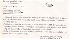 Zamítavý dopis z 50.let, adresovaný praotci dany Emingerové Jaromírovi, když...