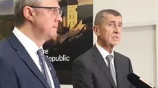Premiér Andrej Babi a vicepremiér a ministr prmyslu Karel Havlíek se...