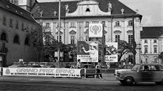 Moravské náměstí v Brně v 80. letech.