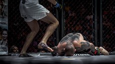 Herec Jakub táfek dal úderem Peteru Benkovi K.O. na turnaji Oktagon 15 v MMA.