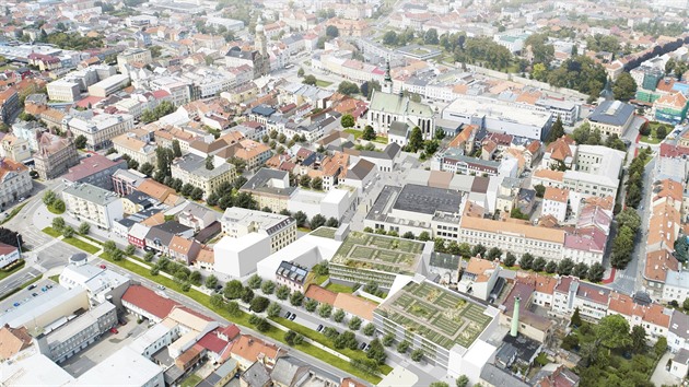 Vizualizace nové podoby jiního centra Prostjova podle vítzného návrhu...