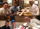David Beckham se synem Romeem na Instagramu napsal, že na jídlo, které tady...