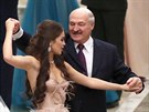 Vítzka Miss Blorusko 2018 Maria Vasilevi a bloruský prezident Alexander...