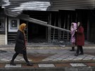 Budova banky vypálená bhem íránských protest proti zdraování benzínu. (20....