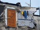 Zícené budovy v Thumanë. Albánií zasáhlo silné zemtesení. (26. listopadu...