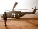 Francouzský voják na strái bhem operace Barkhane v Mali (29. ervence 2019)