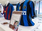Dres Luise Figa z doby, kdy hrál za Inter Milán. ve slávistickém muzeu bhem...