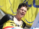 Wout van Aert v bolestech po tkém pádu na Tour de France.