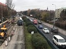 Havárie vody v ulici Patokova v Praze 6. (27.11.2019)