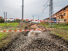 Stavbai vymuj koleje u pejezdu mezi Jarom a Josefovem (26. 8. 2019).