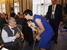 estný pedseda TOP 09 Karel Schwarzenberg a kandidátka na pedsedu strany...