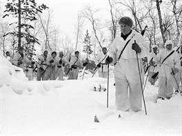 Zimní válka 1939 - 1940, finská pěchota na lyžích