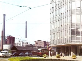 OSTRAVA: Pohled z Nádražní ulice do lokality Karolina v 70. letech.