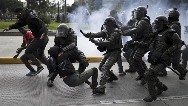 Protivldn protesty v Kolumbii. (21. listopadu 2019)