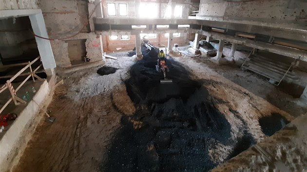 Souasn stav rekonstrukce Domu kultury Poklad v Ostrav-Porub. (20. listopadu 2019)