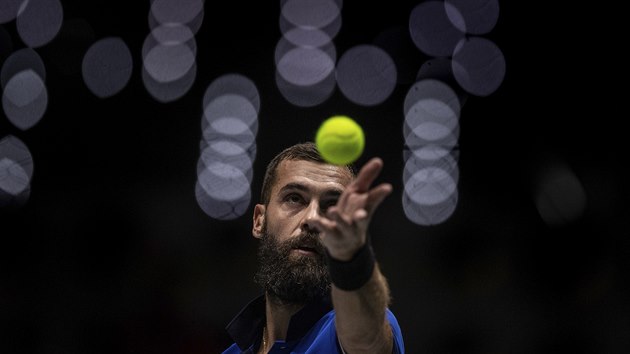 Benoit Paire z Francie bhem utkn Davis Cupu