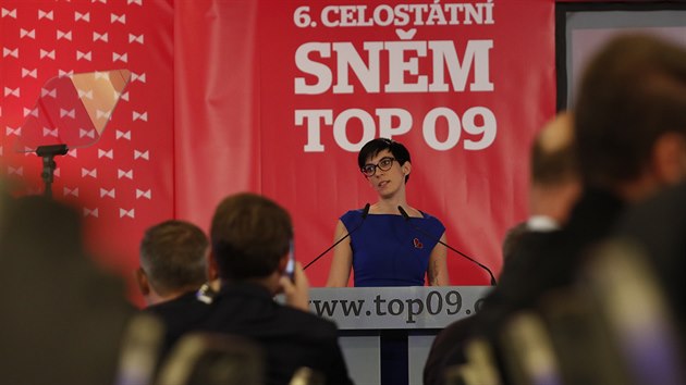 Kandidtka na pedsedkyni TOP 09 Markta Pekarov Adamov na volebnm snmu strany (24. listopadu 2019)