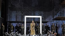 Scéna z Glassovy opery Achnaton v Metropolitní opee
