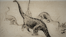 Zastaralá rekonstrukce obojivelného sauropoda druhu Amphicoelias altus v...