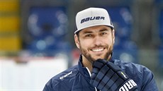 Ondej Pavelec na tréninku prvoligových hokejist Ústí nad Labem