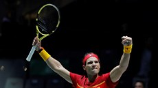 Rafael Nadal získal �pan�lsku bod proti Rusku.