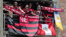 Fanou�ci Flamenga se t�í na zápas svých fotbalist�.