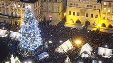 Rozsvícení vánočního stromu na pražském Staroměstském náměstí (30. listopadu...