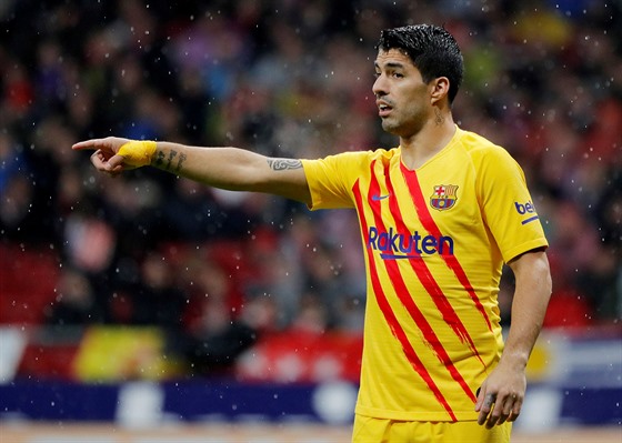 Luis Suárez z Barcelony v zápase proti Atléticu Madrid.