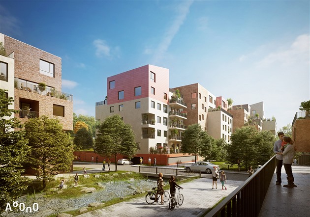 Projekt s názvem Krumlovský vltavín tvoí jedenáct dom s tém 200 byty...