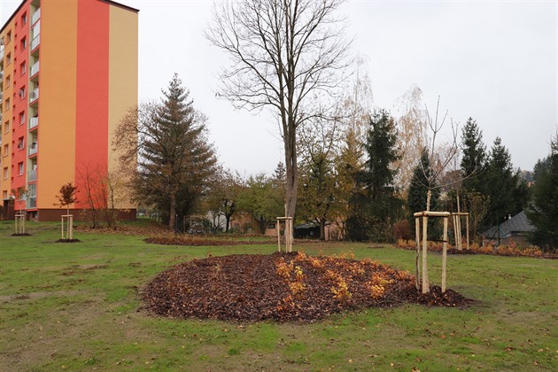 Nový park se nachází na míst loni zbourané ubytovny, terénní úpravy probhly...