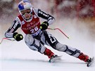 SKVLÁ JÍZDA. Ester Ledecká na trati sjezdu v Lake Louise.