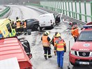 Nehoda na dálnici D6 u Kynperka.