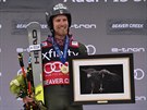 Amerian Tommy Ford se raduje z vítzství v obím slalomu v Beaver Creeku.