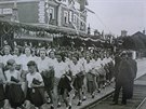 Slavnostn vyzdoben ndra v Pelhimov v roce 1938. Tehdy se slavilo 50....