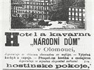 Reklama olomouckho Nrodnho domu z 31. prosince 1889