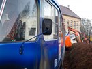 Sráka tramvají v libereckém Dolním Hanychov (4. prosince 2019)