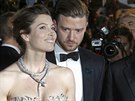 Jessica Bielová a Justin Timberlake (Cannes, 19. kvtna 2013)