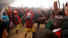V odlehlé části Nepálu se uskutečnil hinduistický obřad, při kterém jsou...