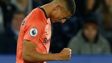 Richarlison z Evertonu slaví gól v utkání proti Leicesteru.